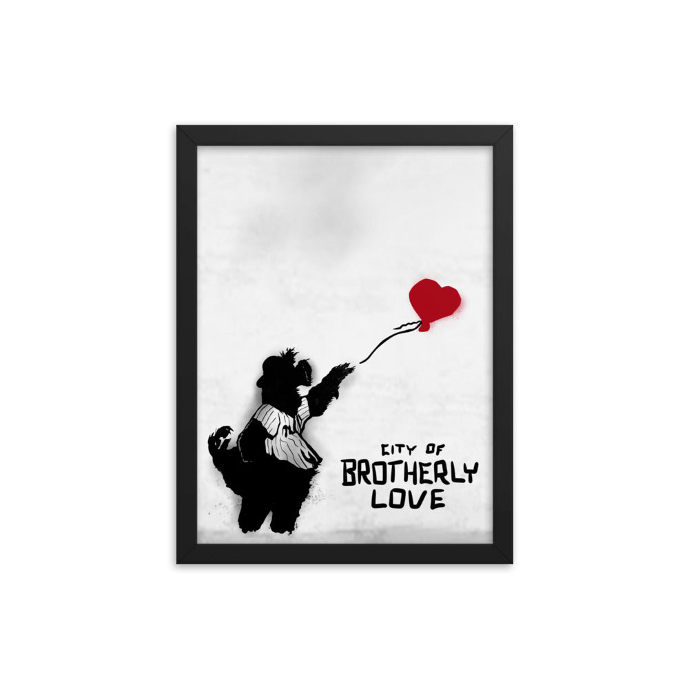 Framed “Banksy-style” City of Brotherly Love Print